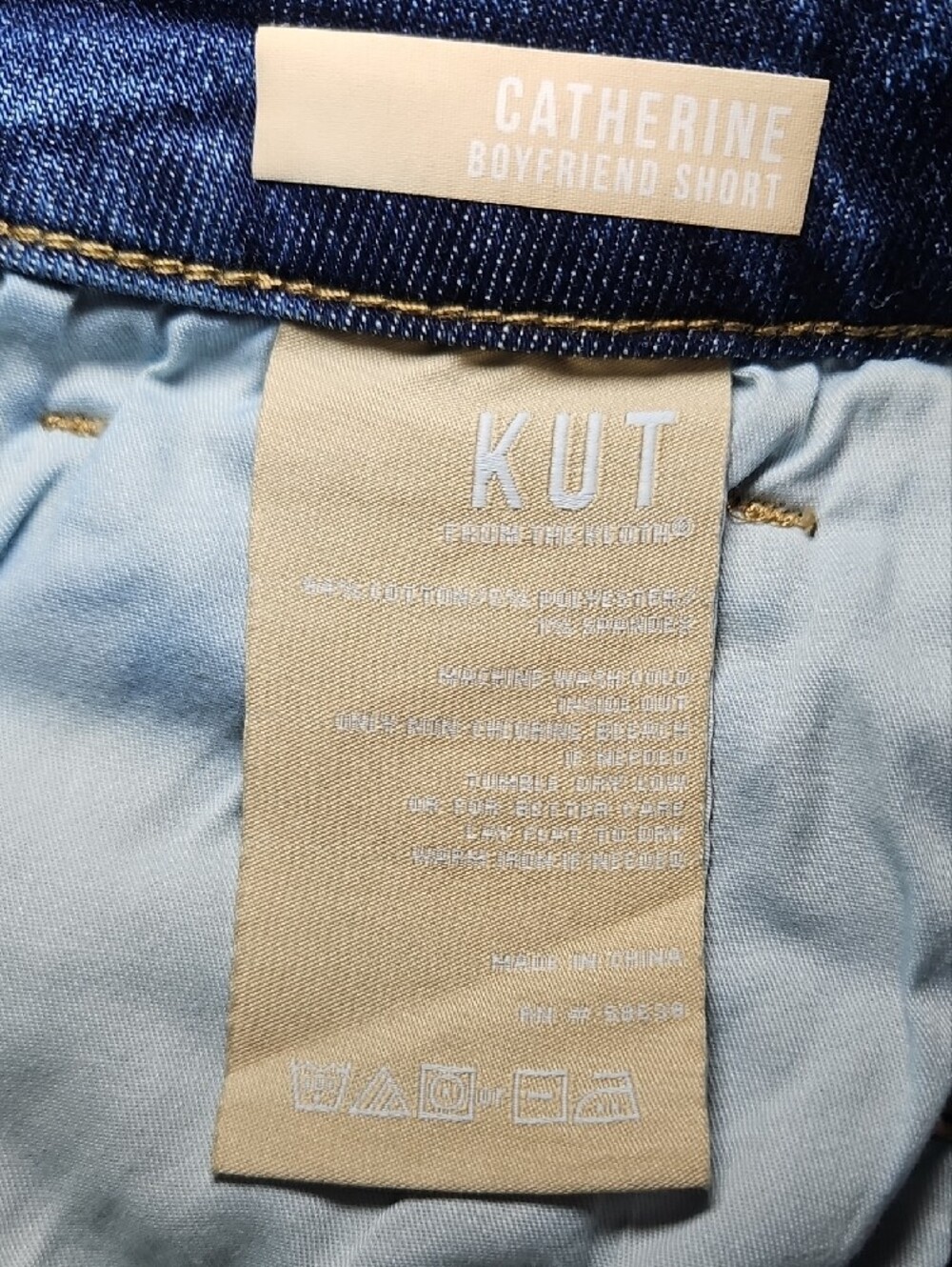 KUT from the Kloth Catherine Rolled-Cuff Boyfriend Denim Short New Size 14 - Picture 7 of 8